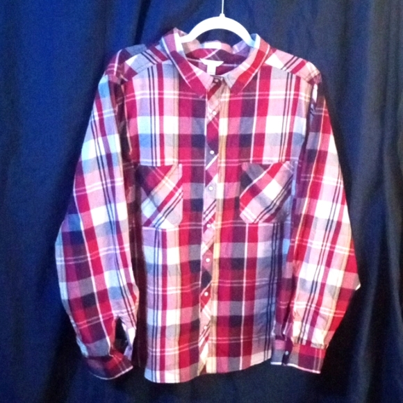 Cato Tops - 30-3 CATO purple pink multicolor pearl snap top 22/24W